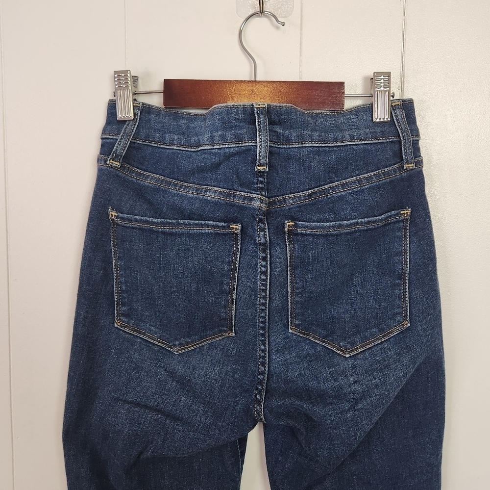 Gap Universal Jegging High Rise Skinny Jeans Dark Wash Stretch Raw Hem Size 25 0 - Picture 4 of 11